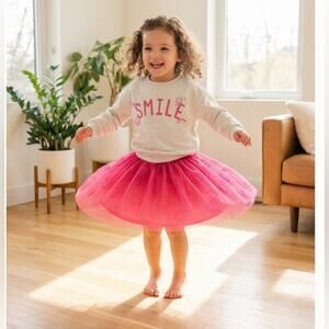 Carter's Toddler Girl Smile Long-Sleeve Top & Tulle Skort Set - Grey/Pink